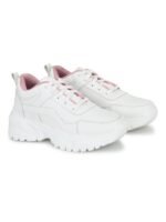 STANPHORD Women Chunky Lace-Up Sneakers | Synthetic Casual Walking Shoes | Anti-Slip Rubber Sole | Lightweight Cushioned | College Travel Daily Wear (TPRM 13007)