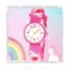 SWADESI STUFF Kids Unicorn Watch, Colourful Numbers Dial, Black Silicone Band with Rainbow Design for Girls