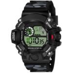 SWADESI STUFF Rubber Multi Color Army Kid Digital Watch for Boys, Black Dial, Multi-Color Band