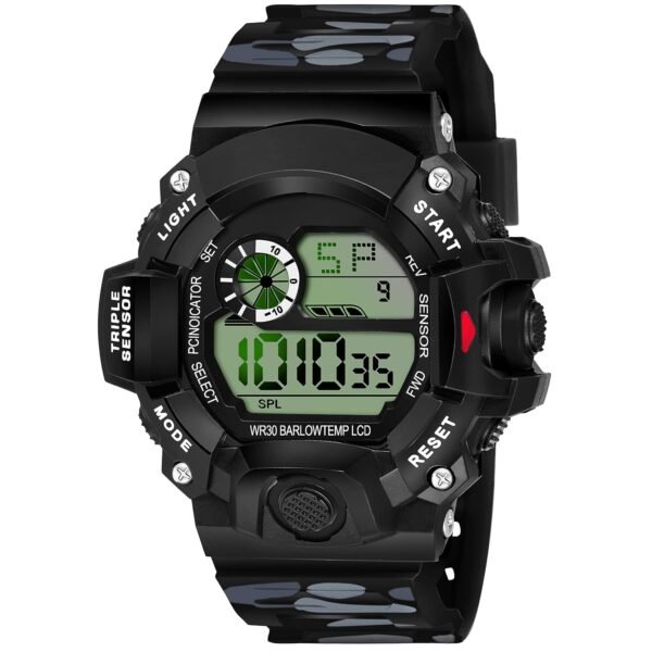SWADESI STUFF Rubber Multi Color Army Kid Digital Watch for Boys, Black Dial, Multi-Color Band