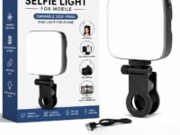 Selfie Light for Mobile - Dimmable 3000-9900K Ring Light for Phone, Rechargeable LED Camera Light for Video Shooting, Laptop Light for Video Conferences (White, Warm Light)