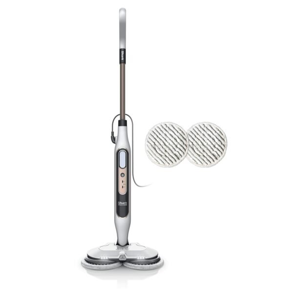 Shark Steam & Scrub S8201IN Steam Mop | Automatic Steam & Scrub with Steam Blaster | 4 Rotating Washable Power Pads | 3 Steam Settings | LED Headlights | Swivel Steering | For Sealed Hard Floors