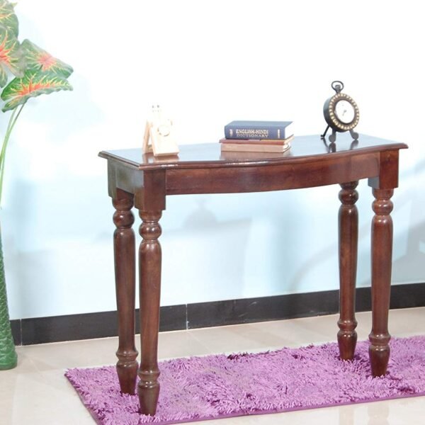 Sheesham Wood Multipurpose Entryway Console Table with Storage Solid Wooden Hall Side Table Furniture for Home Office Living Room - Teak Finish, 40 cm , 50 cm , 50 cm