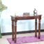 Sheesham Wood Multipurpose Entryway Console Table with Storage Solid Wooden Hall Side Table Furniture for Home Office Living Room - Teak Finish, 40 cm , 50 cm , 50 cm