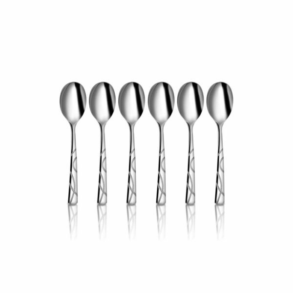 Shri & Sam Stainless Steel GSW Dotted Coffee Spoon, 6 Pieces