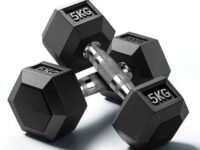 Slovic Dumbbell Set 10 KG (5 KG x 2) | Hexa Dumbbells Set for Home Workout | 5 KG Dumbbells Pair for Exercise | Gym Equipment for Home Workout | Anti Skid Rubber Dumbbell Black