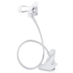 Sounce Flexible and Foldable Mobile Tabletop Stand with 360° Adjustable Rotation, Sturdy Metal Built Phone Holder for Video Calls, Home Office, Bedroom Use, Compatible with All Smartphones – White