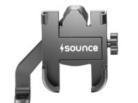 Sounce Universal Bike Mount Phone Holder Metal Body 360 Degree Rotating Handlebar Durable Bike Accessory Lightweight Anti-Scratch Cradle Stand for Bicycle, Motorcycle, Fits All Smartphones (Black)