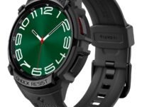 Spigen Rugged Armor Pro for Samsung Galaxy Watch 6 Classic 47mm Case with Strap Band - Black