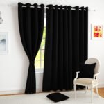 Story@Home 100% True Blackout Solid Window Curtains 5 Feet Long Set of 1 | Room Darkening | Thermal Insulated Curtains for Living Room | (118 x 152 cm, Black)