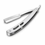 Straight Edge Stainless Steel Folding Shaving Razor (Made In Switzerland) For Men And Boys(Silver)