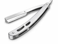 Straight Edge Stainless Steel Folding Shaving Razor (Made In Switzerland) For Men And Boys(Silver)