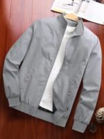 TAGAS Men's Regular Jacket Fit For Casual Wear || Low-Cut Standing Collar || Full Sleeve | Latest Stylish Jacket For Men ||Regular Fit Zip-Up Casual jacket|| bomber jacket for men(MJ-9015)