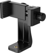 TECHONTO® 360° Degree Cell Phone Holder with Adjustable Clamp Phone Tripod Mount Adapter Compatible with Smartphones & All Types of Tripods – Black