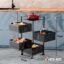 TEX-RO Kitchen Trolley with Wheels | 4-Layer Metal Vegetable Basket Stand & Kitchen Storage Rack | Multipurpose Kitchen Organizer for Onion Potato Storage (Black)