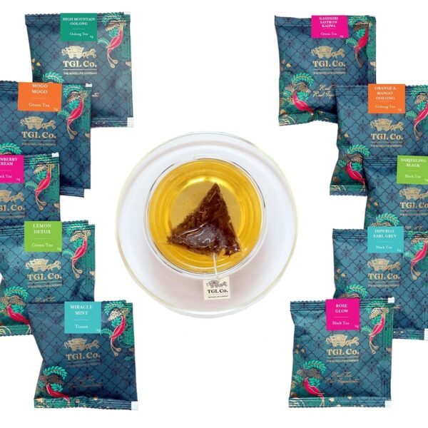 TGL Co. Bestsellers Tea Sampler Box - 10 Assorted Tea bags | Boost Immunity and Digestion | Good for Heart and Brain Health | Rich in Antioxidants