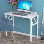 The 945650 Compact Table Computer Desk, Home Writing Desk, Bedroom Desk, Foldable, White - Made in India!