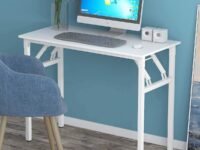 The 945650 Compact Table Computer Desk, Home Writing Desk, Bedroom Desk, Foldable, White - Made in India!