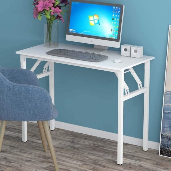 The 945650 Compact Table Computer Desk, Home Writing Desk, Bedroom Desk, Foldable, White - Made in India!