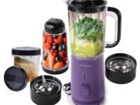 The Better Home Fumato Nutri Blender & Mixer Grinder | 3 Unbreakable BPA Free Jars, Smoothie, Masala, Chutney | 2 Stainless Steel Blades | 3-Speed 100% Copper Motor | 1 Yr Warranty (Purple)