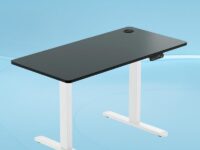 The Sleep Company - AeroPlus Electric Height Adjustable Desk | Ergonomic Work from Home Table | 4 Memory Presets | 2 Years Warranty | 1200 x 600 Thick Top | Free Installation | Black & White