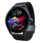 Titan Crest 1.43” AMOLED Smart Watch with BT Calling, AI Morning Briefs, Functional Crown, Health Tracking, Aluminium Body, 100+ Sports Modes, Smartwatch for Men and Women - Black Mesh Strap