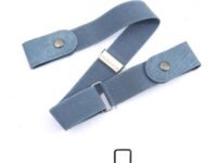 Toxen Invisible Buckle-less Jeans Belt with Ring Adjustable Buckle Free Waist Belt Elastic Belt for Jeans Pants Skirts Women or Men