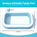 Toy Imagine 7.5 ft Large Swimming Pool for Adults Inflatable Family Bathtub Portable Above-Ground Water Pool for Adults & Kids Durable PVC Construction Easy Setup & Storage Backyard Fun Blue Mandarin