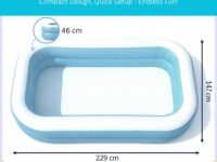 Toy Imagine 7.5 ft Large Swimming Pool for Adults Inflatable Family Bathtub Portable Above-Ground Water Pool for Adults & Kids Durable PVC Construction Easy Setup & Storage Backyard Fun Blue Mandarin
