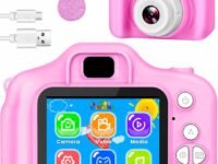 Toy Imagine Kids Digital Camera 3.0MP &1080p Video Photos 2-Inch Screen, USB Rechargeable & Portable Fun Mini Toy Camera for Boys & Girls Age 3–12 Educational Birthday Gift Supports 32GB SD Card(Pink)