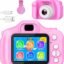 Toy Imagine Kids Digital Camera 3.0MP &1080p Video Photos 2-Inch Screen, USB Rechargeable & Portable Fun Mini Toy Camera for Boys & Girls Age 3–12 Educational Birthday Gift Supports 32GB SD Card(Pink)
