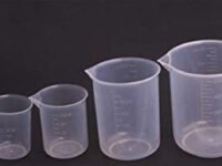 Truvic Combo Pack (4pcs) 50ml 100ml, 250ml, 500ml Plastic Science Beaker Set Measuring Cup Transparent