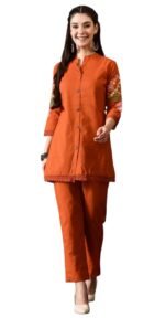 Truvon Fashions Stylish Women's Co-Ord Kurta with Pant Set Cotton Floral Kurti for Women