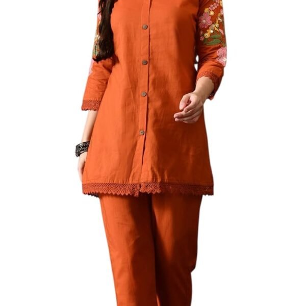 Truvon Fashions Stylish Women's Co-Ord Kurta with Pant Set Cotton Floral Kurti for Women