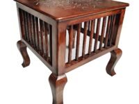 UHUD CRAFTS Handmade Wooden Coffee Table/Side Table/End Table/Plant Stand/Stool/Footrest/Bedside Table/Corner Table for Home Decoration, Living Room, Bedroom, Office, Garden, Balcony in Walnut Finish