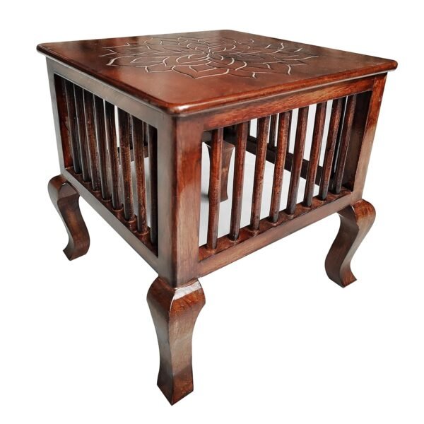 UHUD CRAFTS Handmade Wooden Coffee Table/Side Table/End Table/Plant Stand/Stool/Footrest/Bedside Table/Corner Table for Home Decoration, Living Room, Bedroom, Office, Garden, Balcony in Walnut Finish