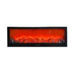USB Operated Portable Tabletop Artificial LED Fireplace with Realistic Log Wood Burning Flame Simulation Effect for Decoration (Design 14)