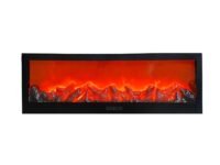 USB Operated Portable Tabletop Artificial LED Fireplace with Realistic Log Wood Burning Flame Simulation Effect for Decoration (Design 14)