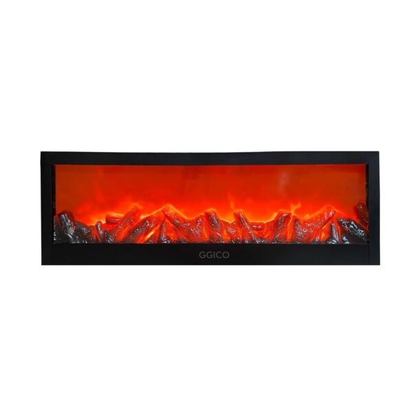 USB Operated Portable Tabletop Artificial LED Fireplace with Realistic Log Wood Burning Flame Simulation Effect for Decoration (Design 14)