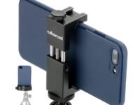Ulanzi ST-02S Newest Aluminum Phone Tripod Mount w Cold Shoe Mount, Support Vertical and Horizontal, Universal Metal Adjustable Clamp for Apple iPhone X 8 7 6S Plus Sumsang Android Smartphones,Black