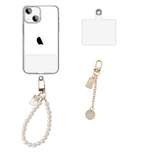 Universal Mobile Phone Chain, Pearl Charms For Mobile Phone Pendant, Mobile Phone Beads, Lanyard, Wrist Strap, Compatible With Mobile Phone Smartphone & Mobile Phone Case Keychain, Gold