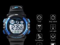 V2A Digital Kids Sports Watch with 7 Color Backlight Alarm Stopwatch for Boys and Girls