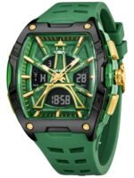 V2A Impact 48mm Analog Digital Watch for Men | 3D Tower Dial Design | Alarm Stopwatch Day Date 12/24 Hr | TPU Strap | 50M Water Resistant | Gift for Mens