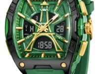 V2A Impact 48mm Analog Digital Watch for Men | 3D Tower Dial Design | Alarm Stopwatch Day Date 12/24 Hr | TPU Strap | 50M Water Resistant | Gift for Mens