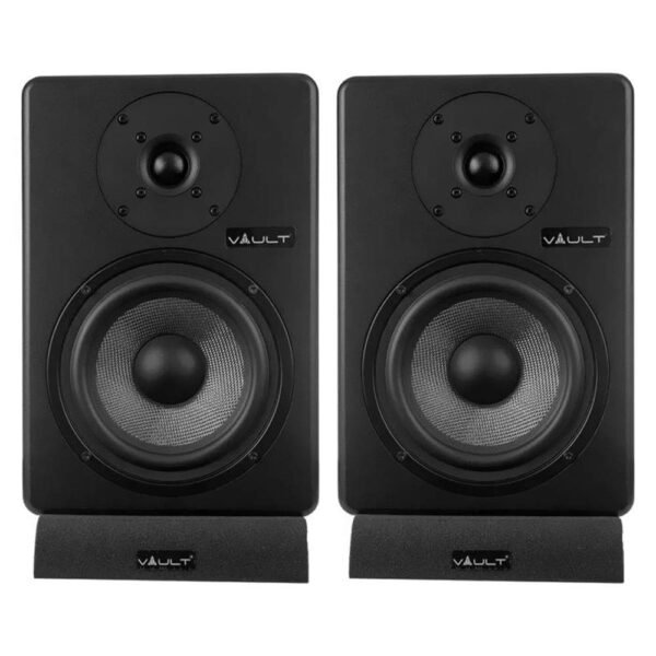 VAULT C6 6-Inch Powered Studio Reference Monitors - Pair with Acoustic Foam Pads