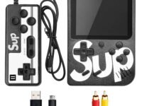 VGRASSP Two Player 400 in 1 Handheld Video Game Console for Kids – Retro Portable Console with Built-in Classic Games, Rechargeable Battery, Gift for Boys & Girls - Multicolor