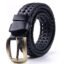 VOGARD Mens Braided Genuine Leather Original Branded Belt | Woven Leather Belt for Casual Pants with Brass Buckle| Micro Adjustable