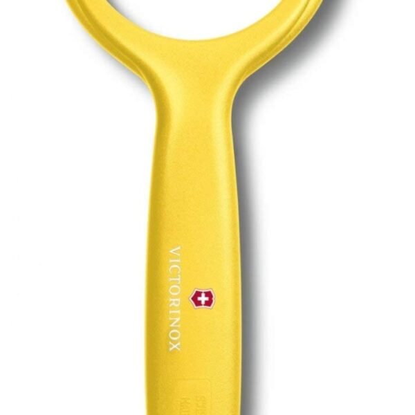 Victorinox Stainless Steel Peeler, Swiss Classic Serrated/Wavy Edge Multipupose Peeler for Professional and Household Kitchen, Yellow, Swiss Made
