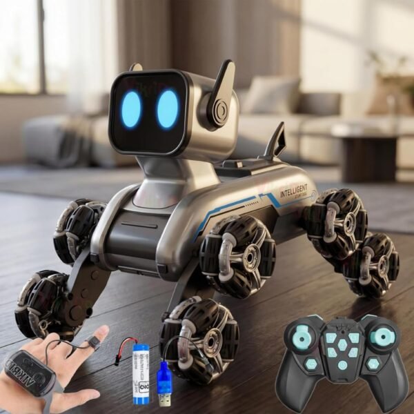 VikriDA Remote Control Cars for Kids Adults, 8WD Gesture Sensor RC Stunt Car with Light, Music, RC Robot Dog Toys,Birthday Toy for 6 7 8 9 10 11 12 13 Years Old Boys Girls Kids,Black