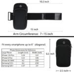 WEARFIT Sports Arm Phone Holder Armband Sleeve Workout Gear Pouch Case Bag for Apple All Smart Phones 6.1 Inch Screens and Under (Black)